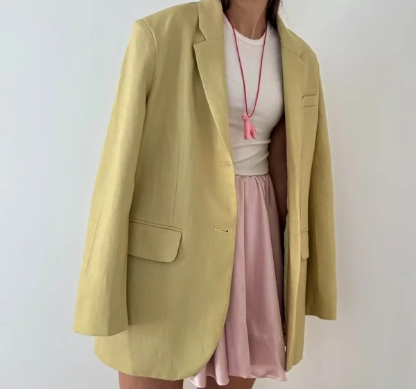 2025 Spring / Summer New Women Fashion Linen Basic Jacket Basic Blazer - Image 2