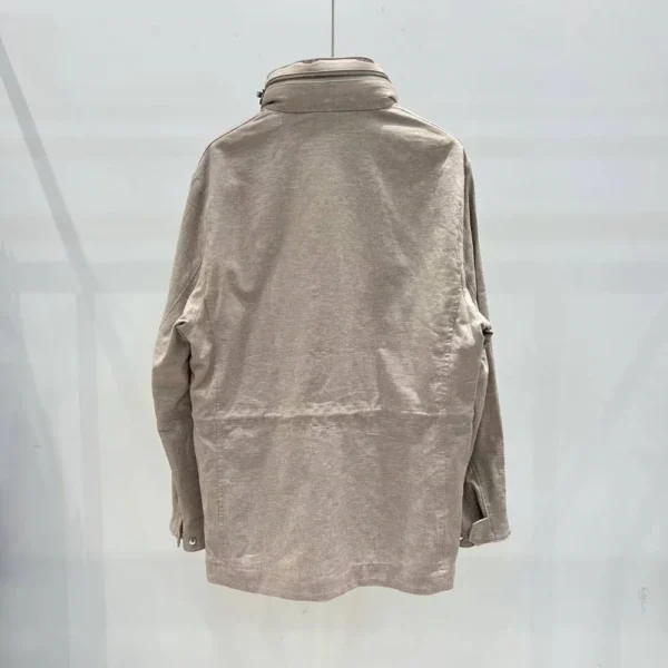 Cotton Linen Workwear Jacket Women Casual Pocket Stitching Cardigan - Image 4