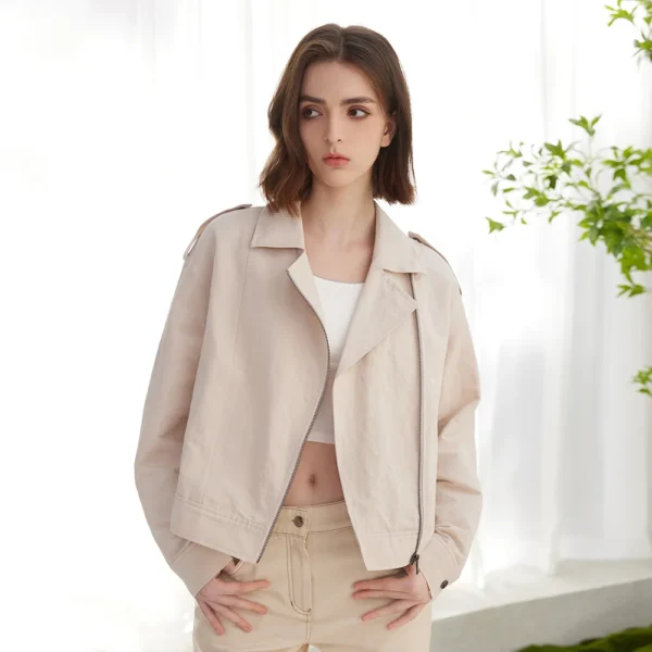 Luxury Women’s Linen Cotton Jackets Spring Autumn Short Coats - Image 3
