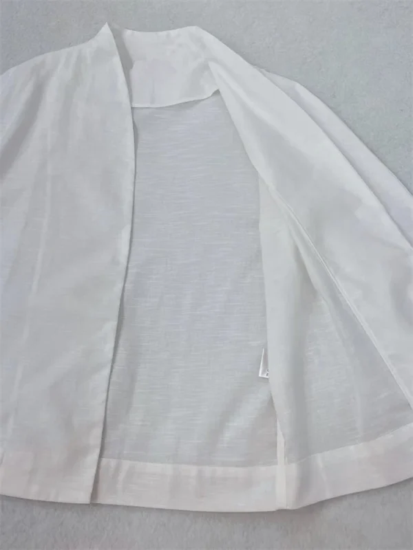 Women's 100% Linen Casual Short Jacket For Commuting Wear - Image 4